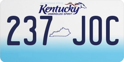KY license plate 237JOC