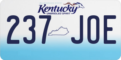 KY license plate 237JOE