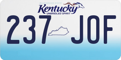 KY license plate 237JOF