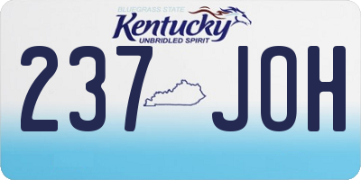 KY license plate 237JOH