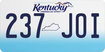 KY license plate 237JOI