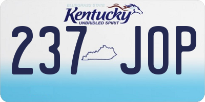 KY license plate 237JOP