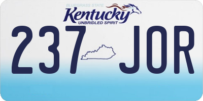 KY license plate 237JOR