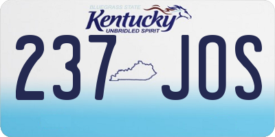 KY license plate 237JOS