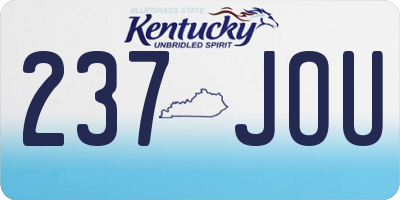 KY license plate 237JOU