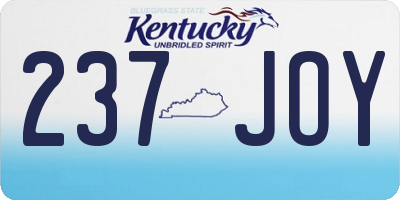 KY license plate 237JOY