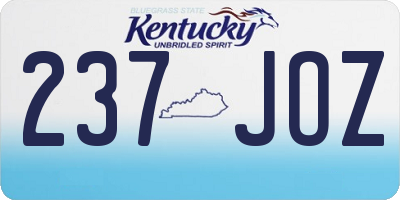 KY license plate 237JOZ