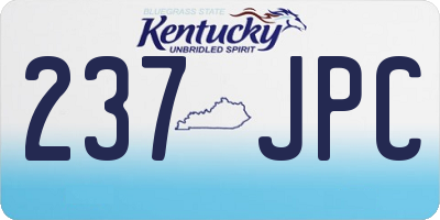 KY license plate 237JPC