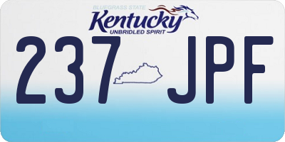 KY license plate 237JPF