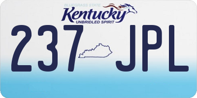 KY license plate 237JPL