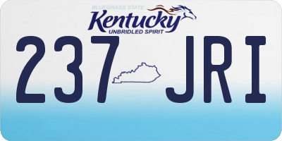 KY license plate 237JRI