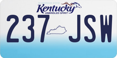 KY license plate 237JSW