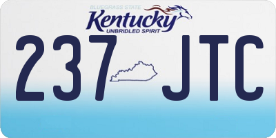 KY license plate 237JTC