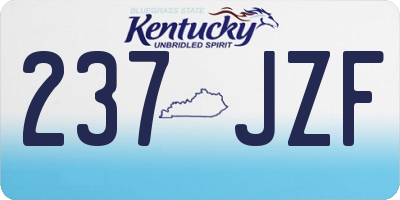 KY license plate 237JZF