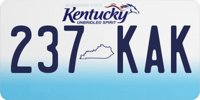 KY license plate 237KAK
