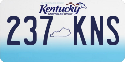 KY license plate 237KNS
