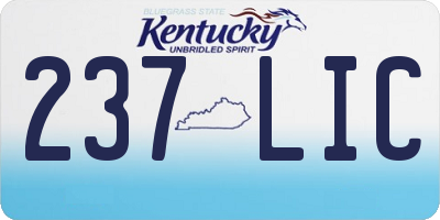 KY license plate 237LIC