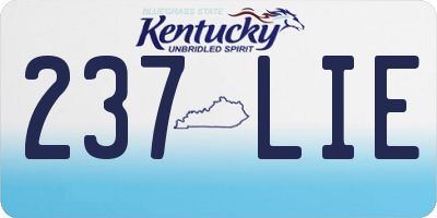 KY license plate 237LIE