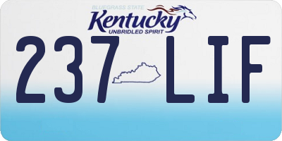 KY license plate 237LIF
