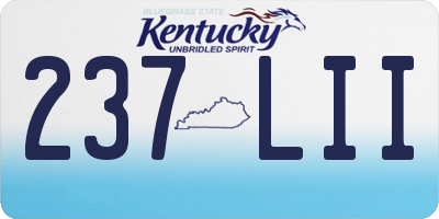 KY license plate 237LII