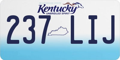 KY license plate 237LIJ