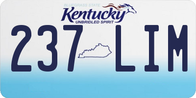 KY license plate 237LIM