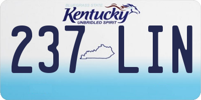 KY license plate 237LIN