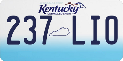 KY license plate 237LIO