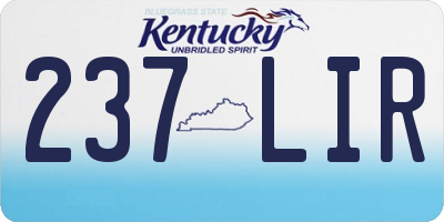 KY license plate 237LIR