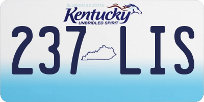 KY license plate 237LIS