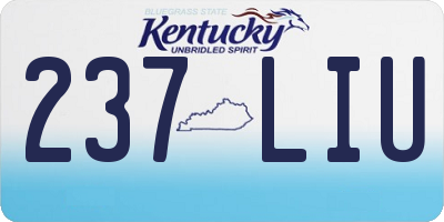 KY license plate 237LIU