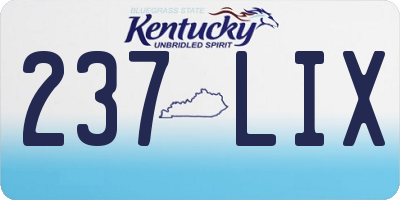 KY license plate 237LIX
