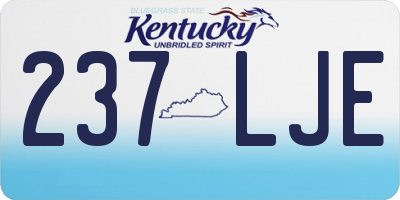 KY license plate 237LJE