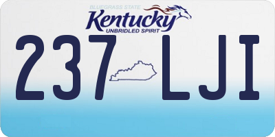 KY license plate 237LJI
