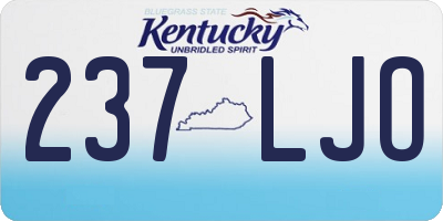 KY license plate 237LJO