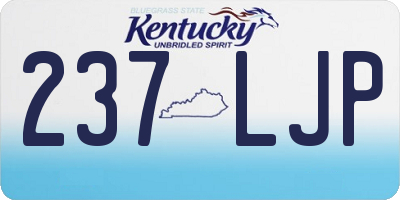 KY license plate 237LJP