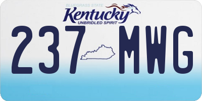 KY license plate 237MWG