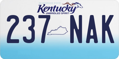 KY license plate 237NAK
