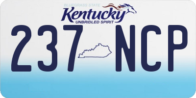 KY license plate 237NCP