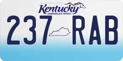 KY license plate 237RAB