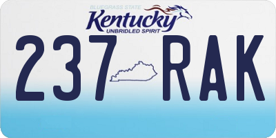 KY license plate 237RAK