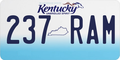 KY license plate 237RAM