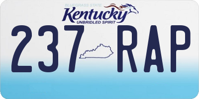 KY license plate 237RAP