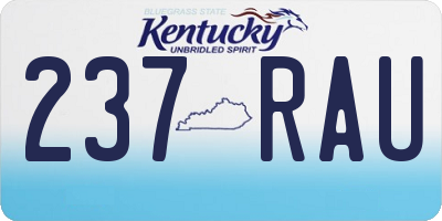 KY license plate 237RAU