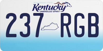 KY license plate 237RGB