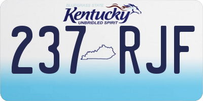 KY license plate 237RJF