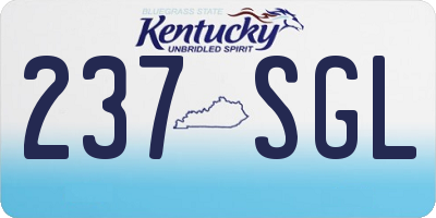 KY license plate 237SGL