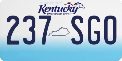 KY license plate 237SGO