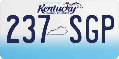 KY license plate 237SGP