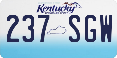 KY license plate 237SGW